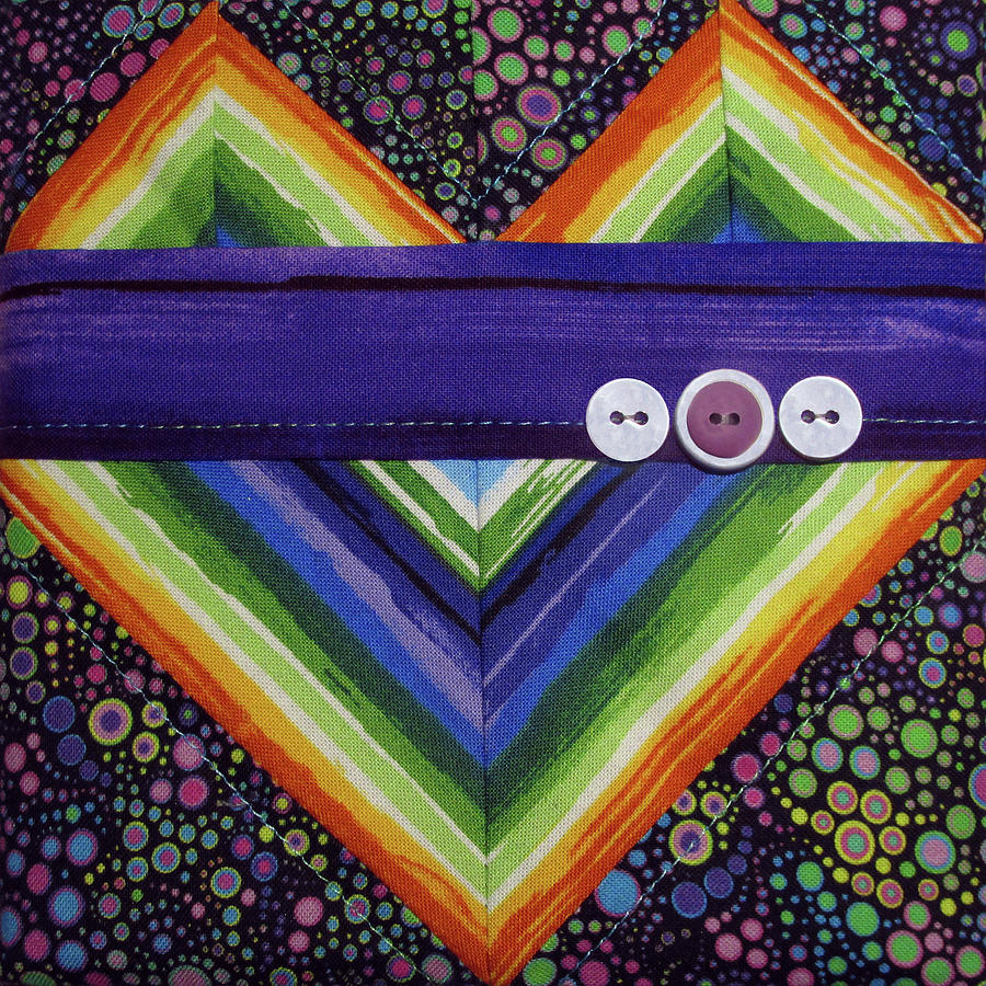 Rainbow Hearts Tapestry - Textile by Pam Geisel