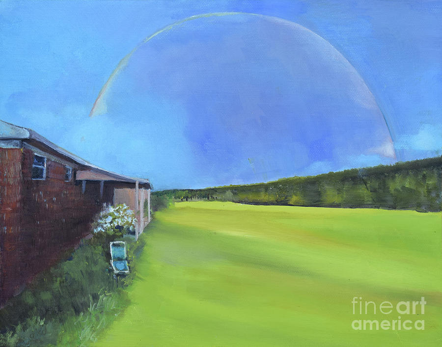 Rainbow House Painting by Jan Dappen