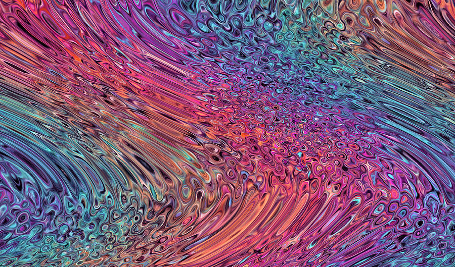 Rainbow Ice River -  Abstract Digital Art by Ronald Mills