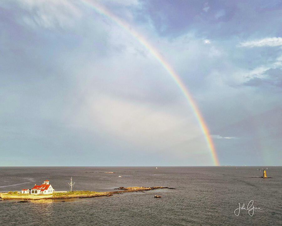 Rainbow in Portsmouth Harbor  Photograph by John Gisis