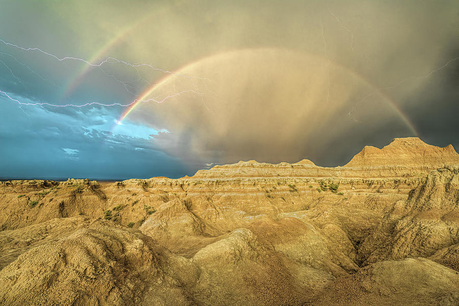 Rainbow in the Badlands Photograph by Sheen Watkins