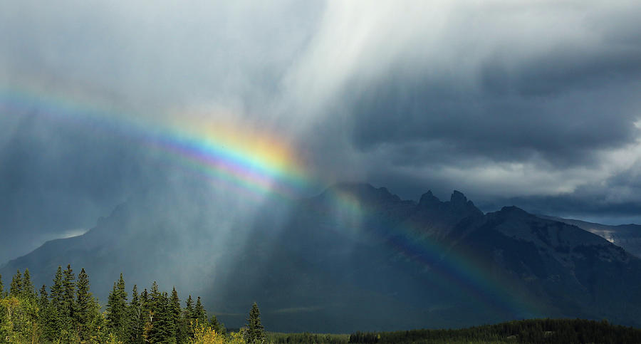 Rainbow In The Canadian Rockies Photograph by Dan Sproul