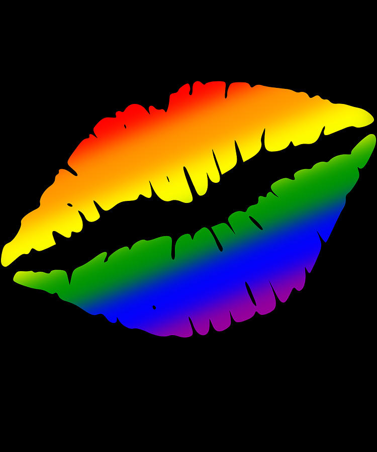 Rainbow Kissy Lips Digital Art by Flippin Sweet Gear