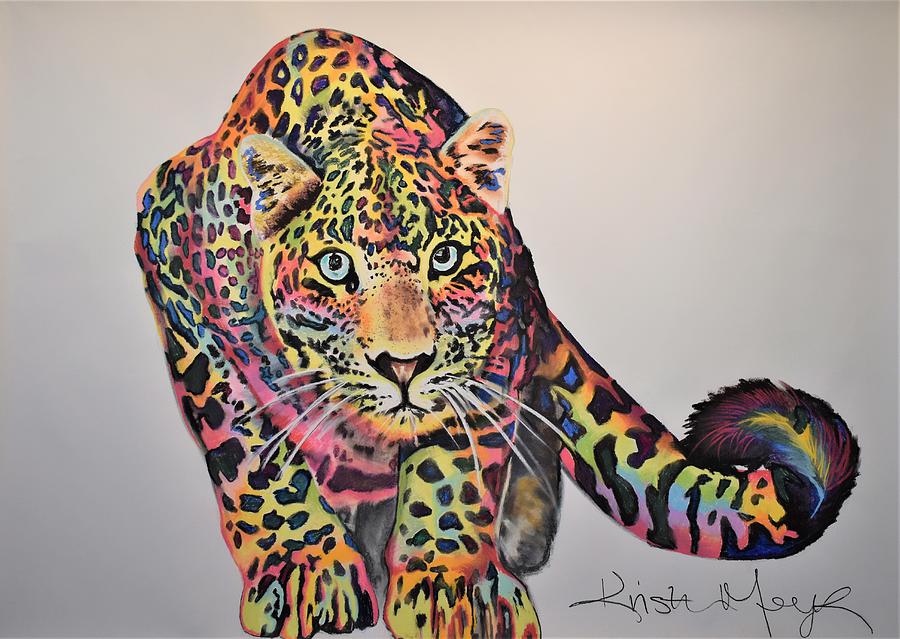 Premium Photo  Watercolor painting of a leopard with a rainbow