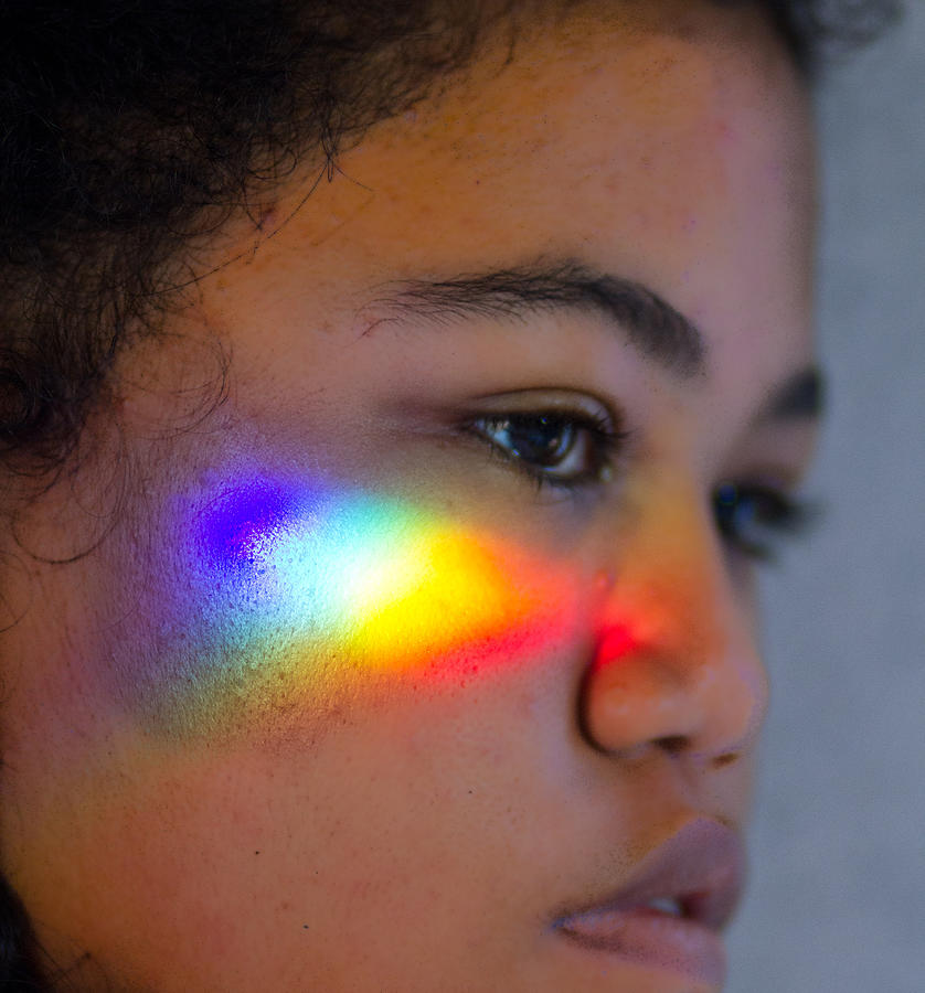 Rainbow light refract the face Photograph by MamiGibbs