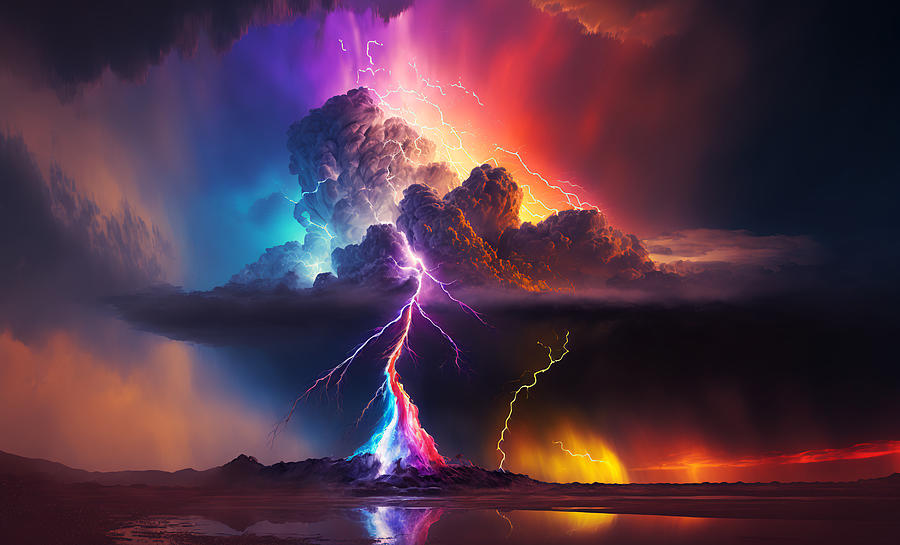 Rainbow Lightning Digital Art by John Neff - Pixels