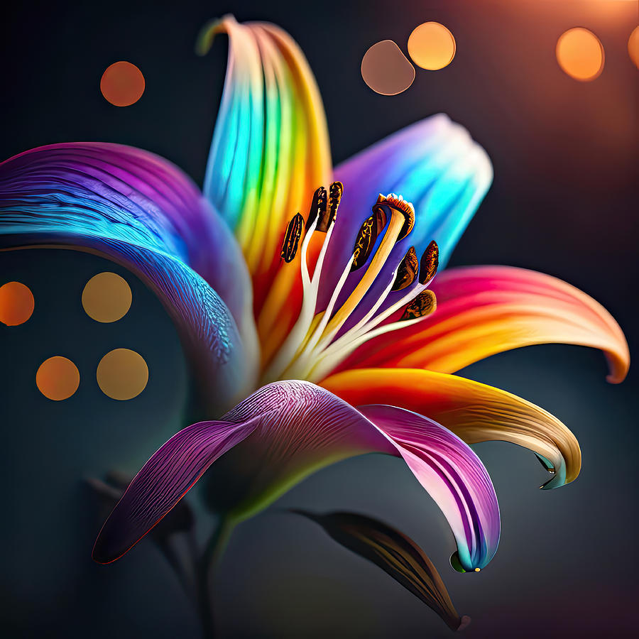 Rainbow Lily Unfolds Photograph