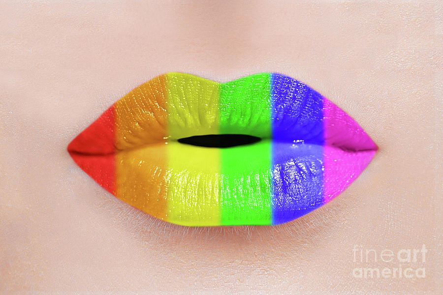 Rainbow lips Photograph by Delphimages Photo Creations