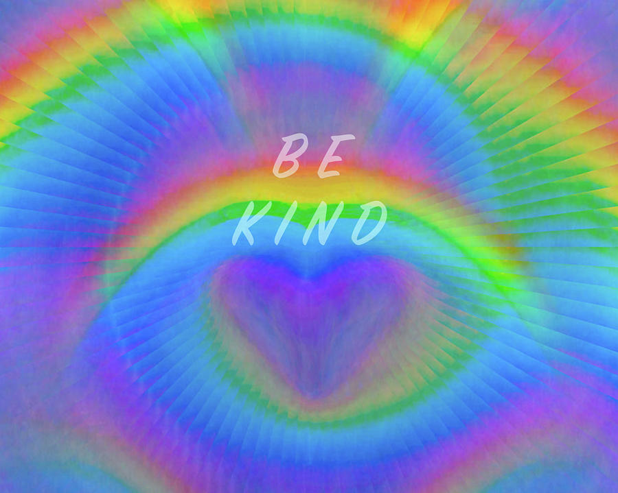 Rainbow Love - Be Kind Face Mask Digital Art by Artistic Mystic