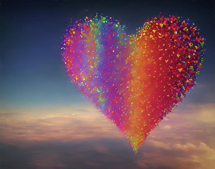 Valentines Day Digital Art - Rainbow Love by Pamela Cooper