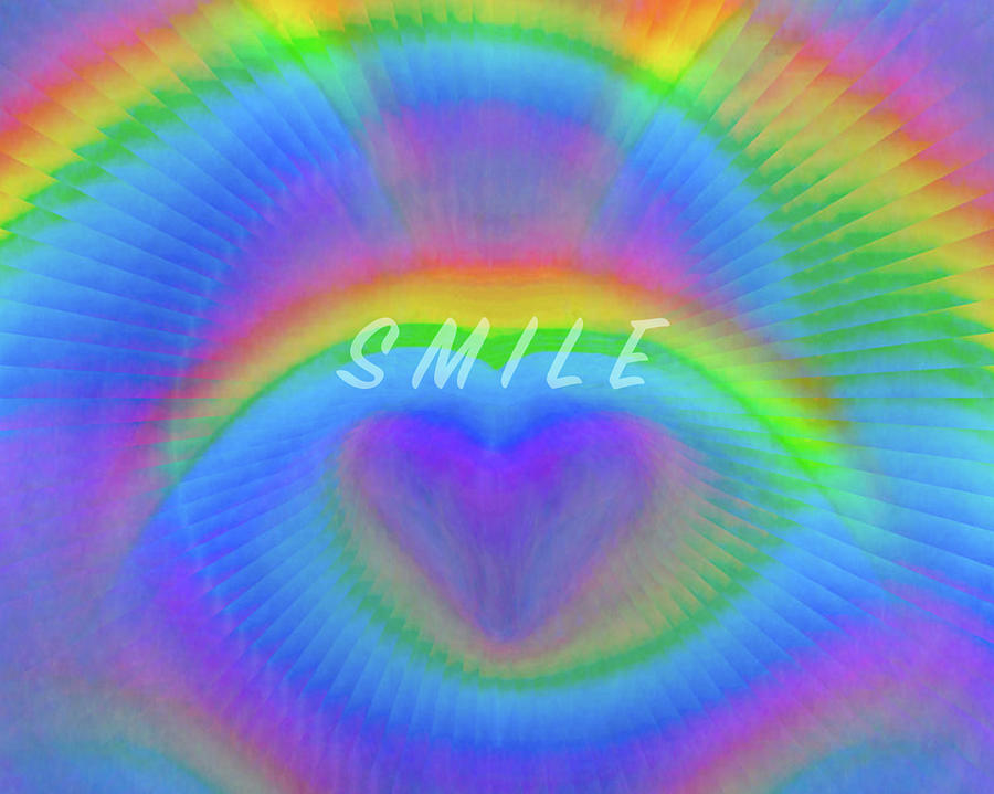 Rainbow Love - Smile Face Mask Digital Art by Artistic Mystic