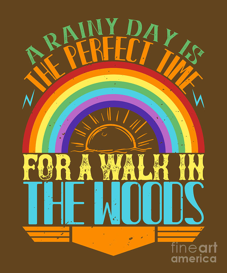 Rainbow Digital Art - Rainbow Lover Gift A Rainy Day Is The Perfect Time For A Walk In The Woods by Jeff Creation
