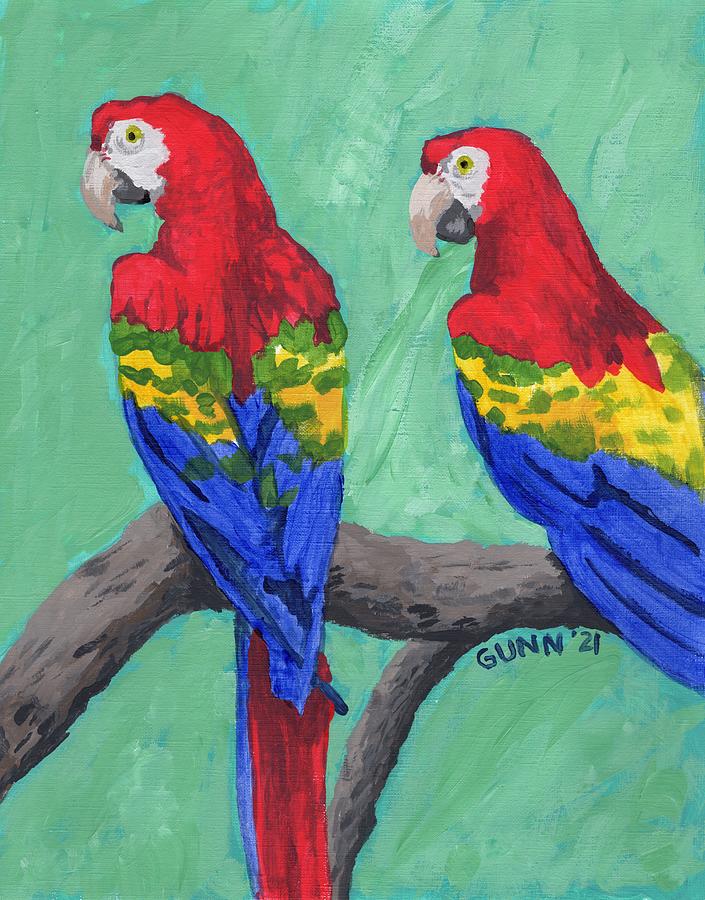 Rainbow Macaws Painting by Katrina Gunn