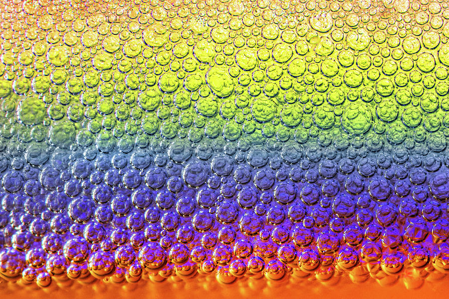 Rainbow Macro Bubble Pattern Photograph by Ali Nasser