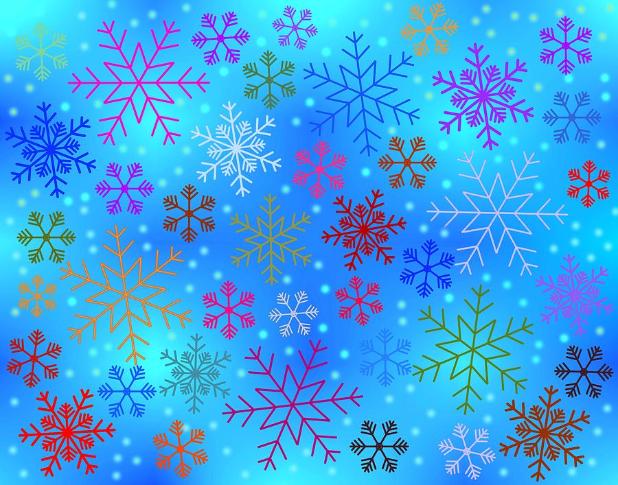 Rainbow Magic Snowflakes Digital Art