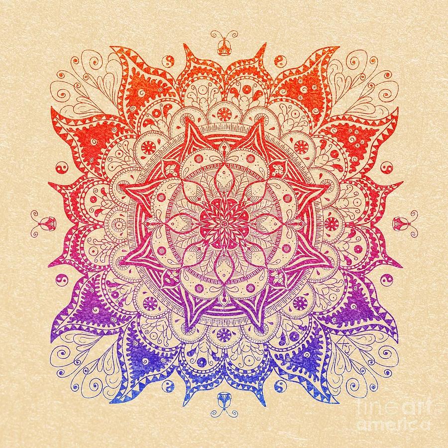 Rainbow Mandala Digital Art by Xine Segalas