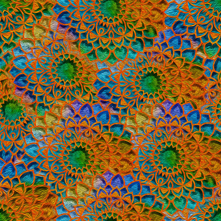 Rainbow Mandala Crochet Pattern Digital Art