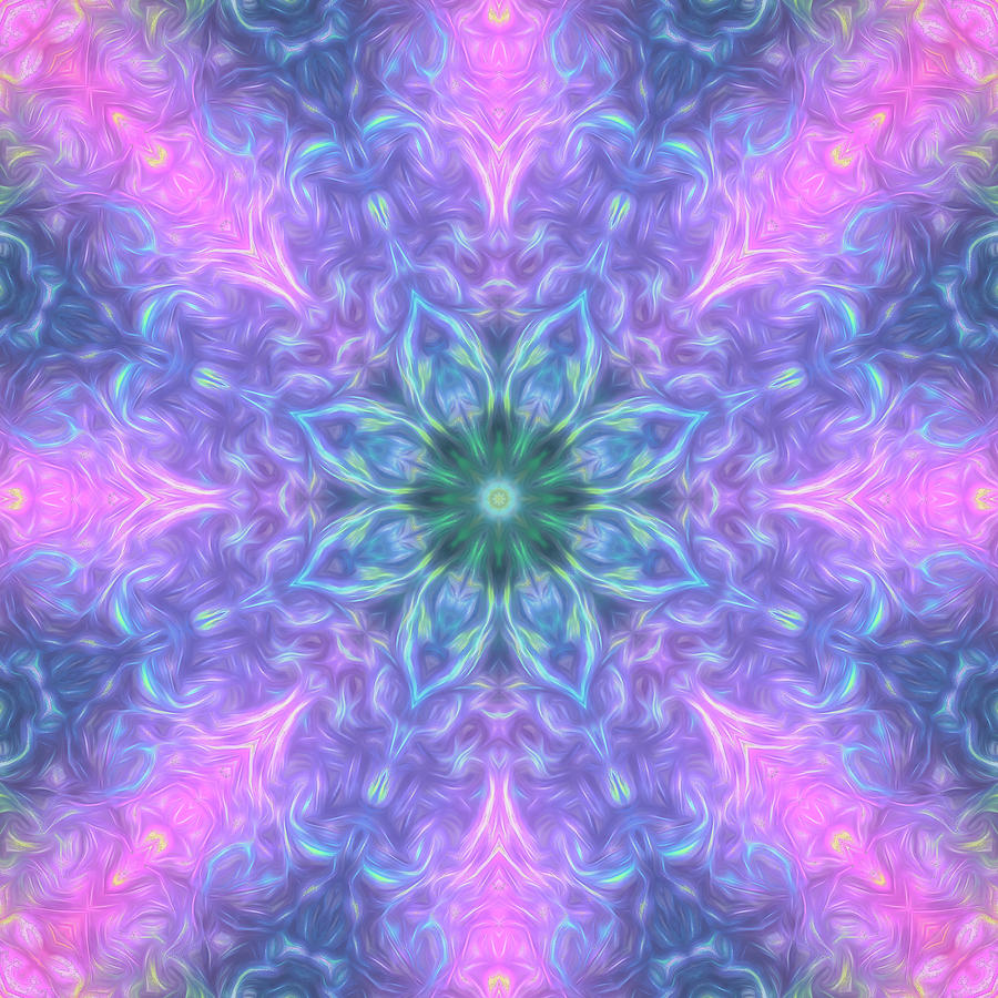Rainbow Maple Mandala 03 Digital Art by Beth Sawickie