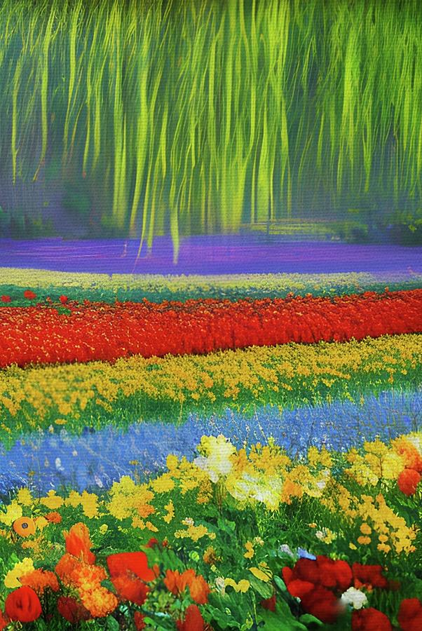 Rainbow Meadow  Painting by Ally White