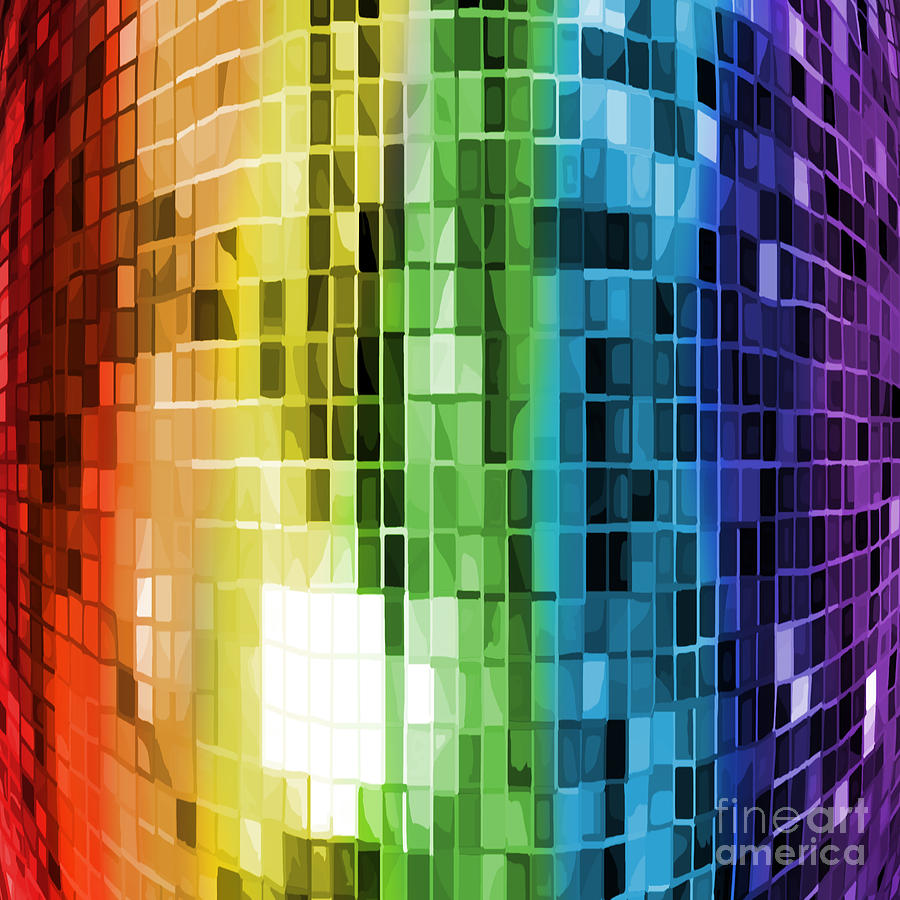 Sacrificio Avispón concierto Rainbow Mirrored Disco Ball Pattern Digital Art by Deborah Camp - Pixels