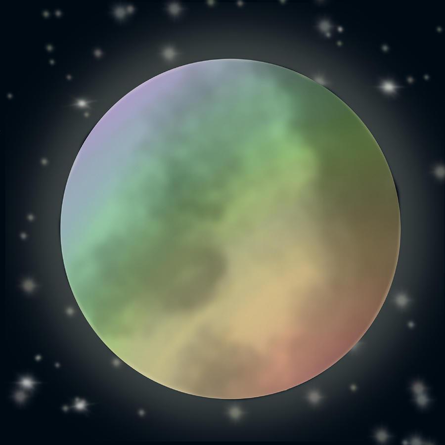 Rainbow moon Digital Art by Casey Holt - Pixels