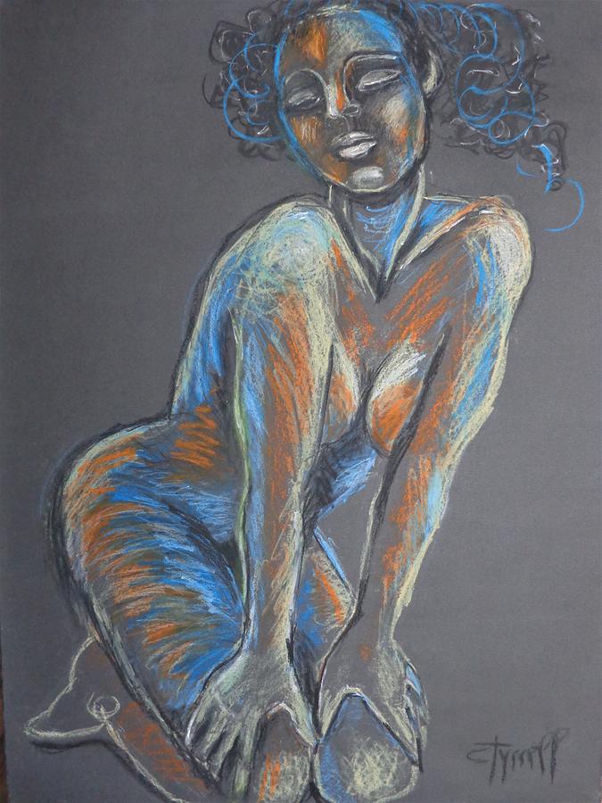 Expressionist Drawing - Rainbow Nude 2 by Carmen Tyrrell