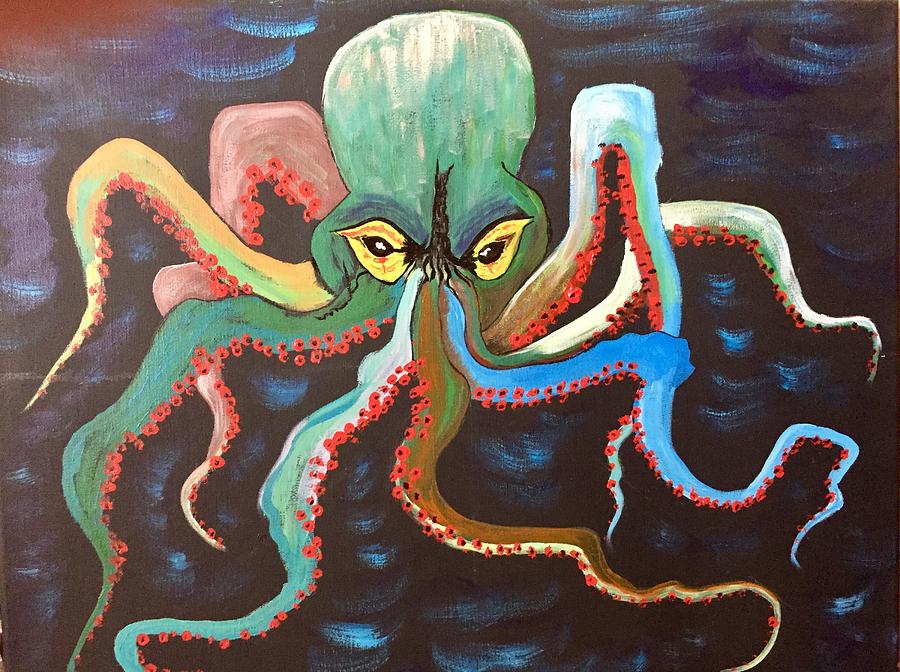 Rainbow Octopus Painting by Patricia Arnold - Pixels