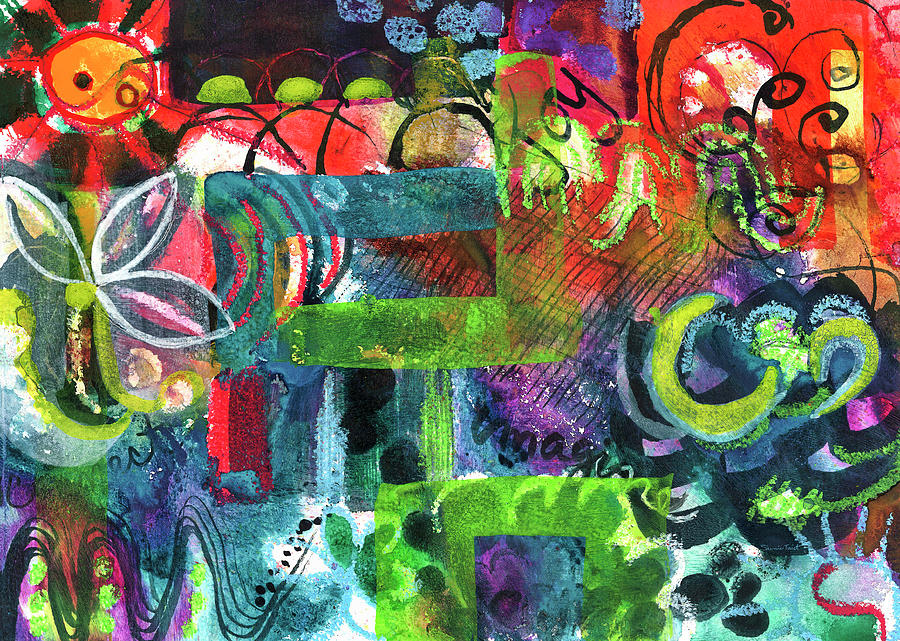 Rainbow of Colors Abstract Mixed Media by Sherrie Triest