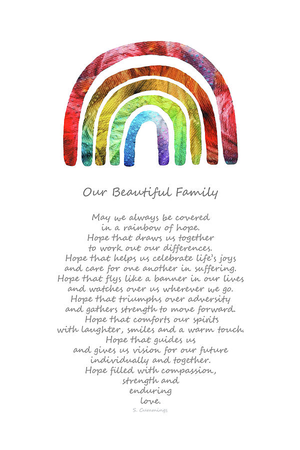 Rainbow Of Hope - Family Love Art - Sharon Cummings Painting by Sharon Cummings