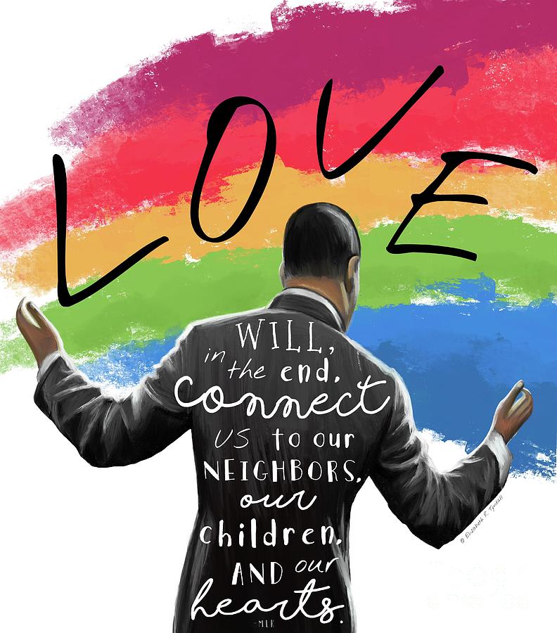 Rainbow of Love - Black Lives Matter Art Painting by Elizabeth Robinette Tyndall