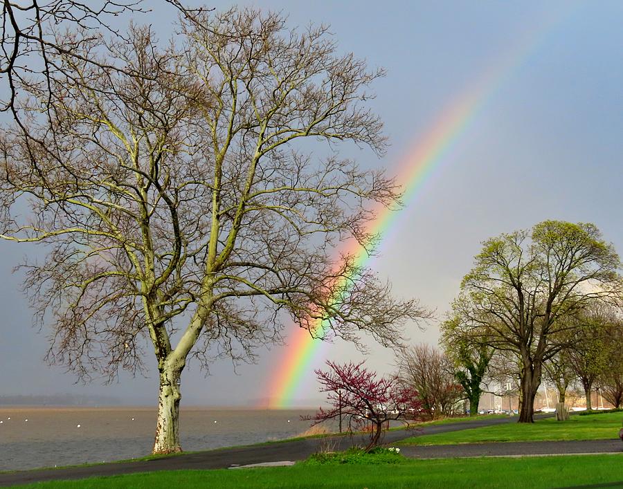 Rainbow on the Delaware River Photograph by Linda Stern