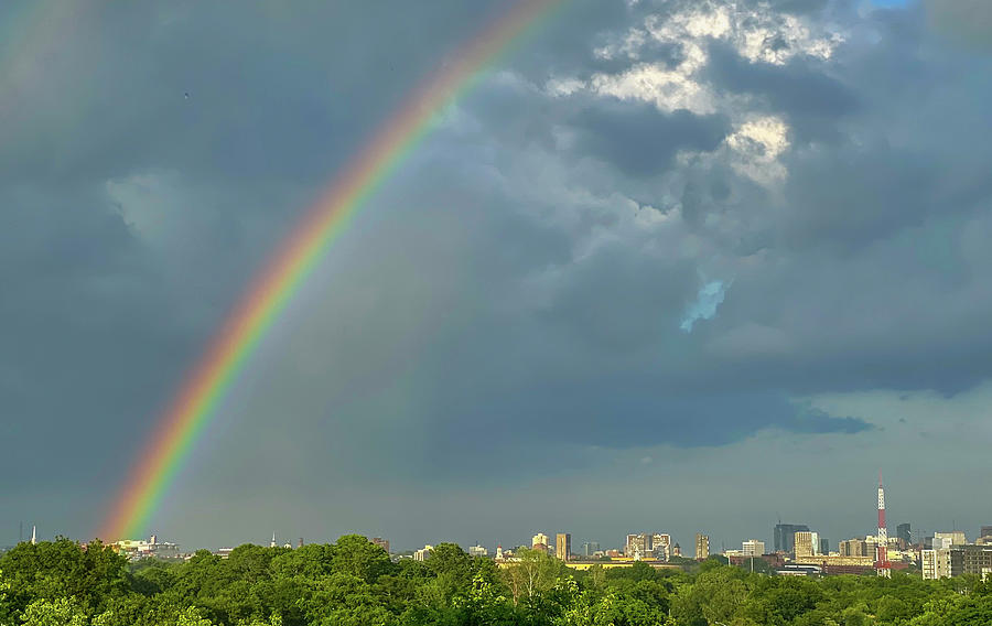 Rainbow over Boston Photograph by Ken Stampfer