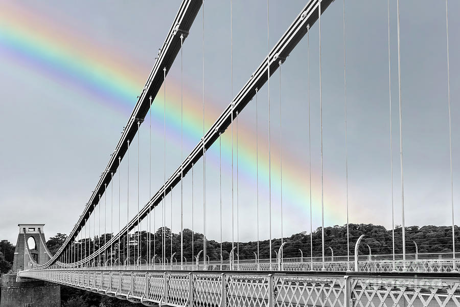Rainbow over Clifton bridge in Bristol, UK Photograph by Delphimages Photo Creations