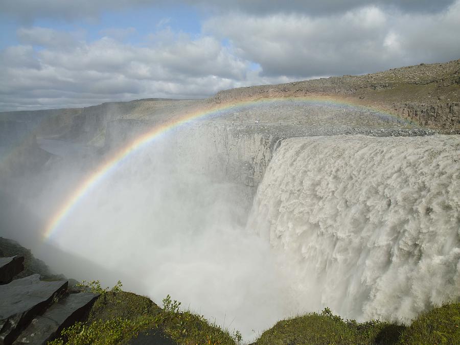 Rainbow over Dettifoss Waterfall, Iceland Photograph by Thomas Kokta