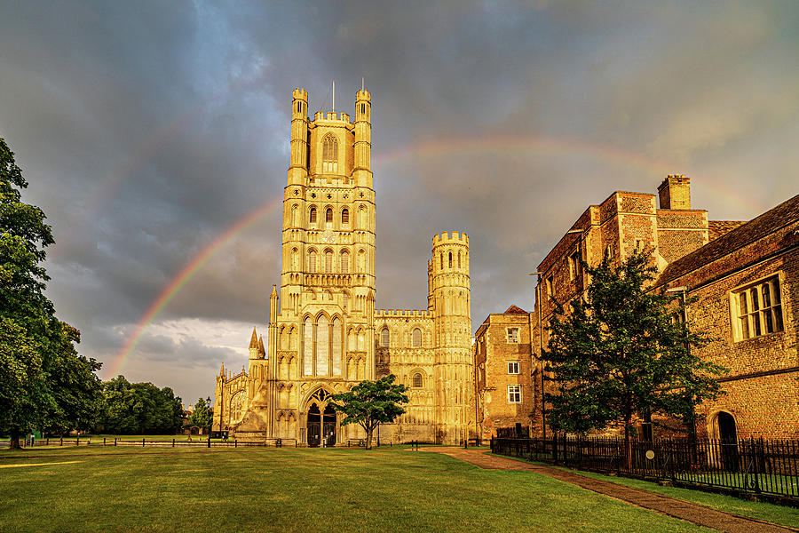 Rainbow over Ely Cathedral Photograph by James Billings
