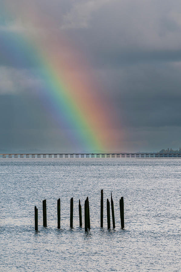 Rainbow Over Estuary Photograph by Robert Potts