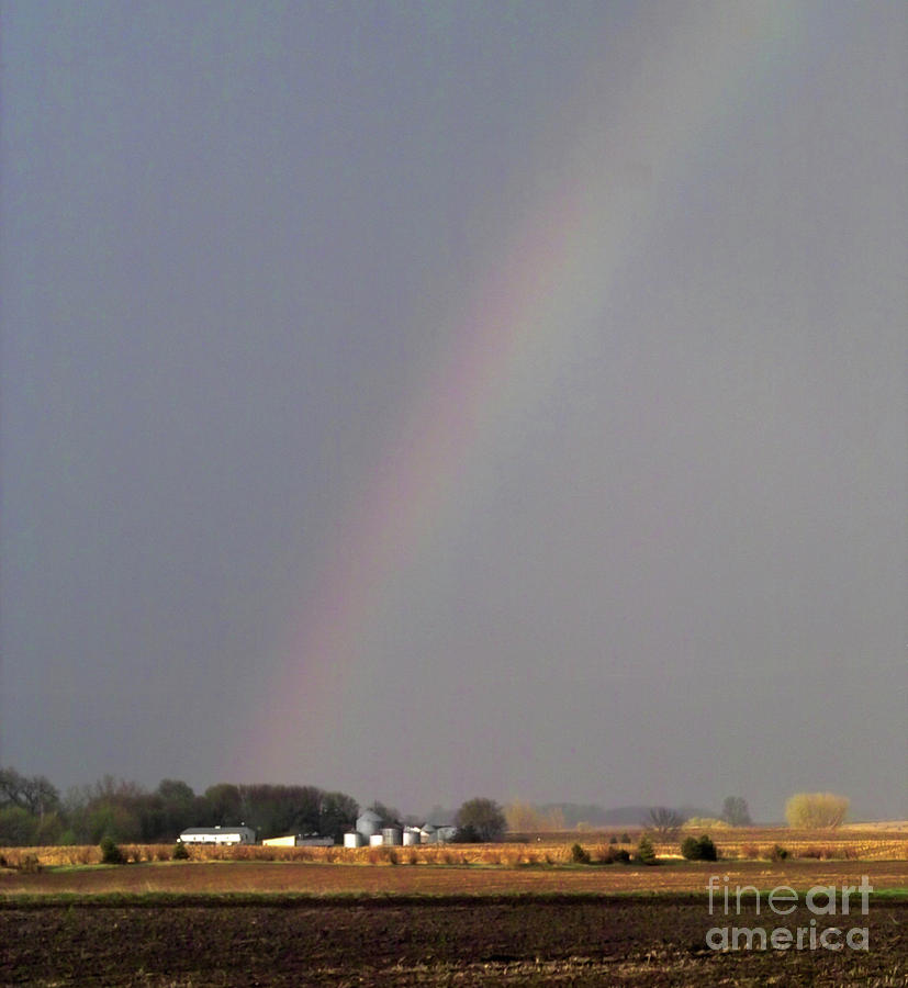 Rainbow Over Farm Photograph by Kimberly Blom-Roemer