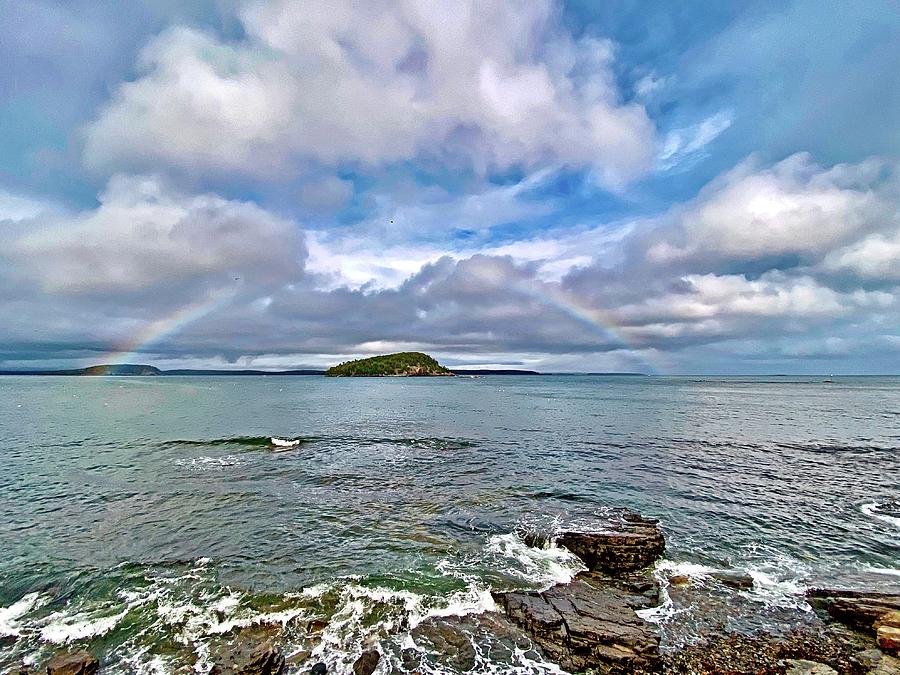 Rainbow over Frenchman Bay  Photograph by Monika Salvan