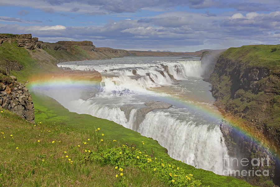 Rainbow over Gullfoss Waterfall, Iceland Photograph by Arterra Picture Library