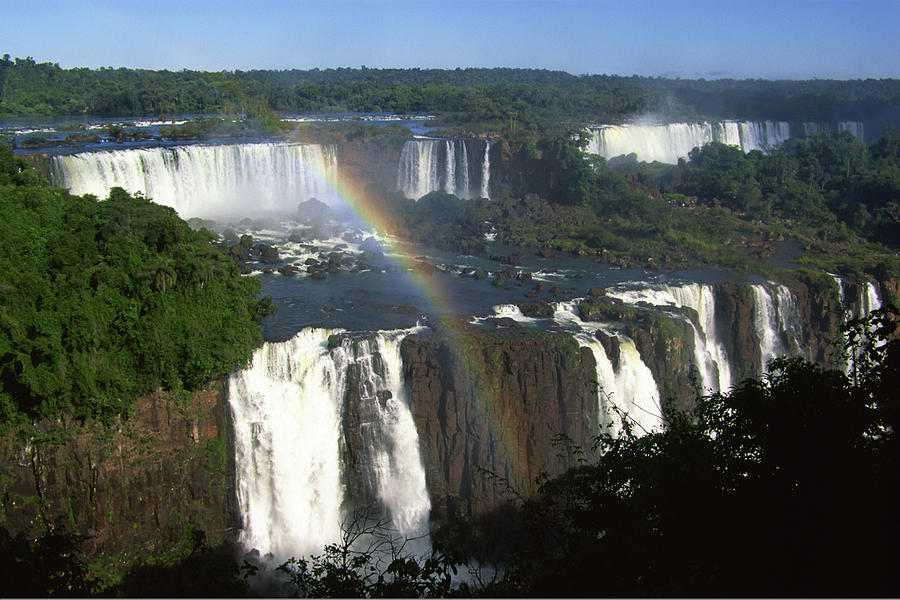 Rainbow over Iguazu Falls , Argentina Photograph by Comstock Images