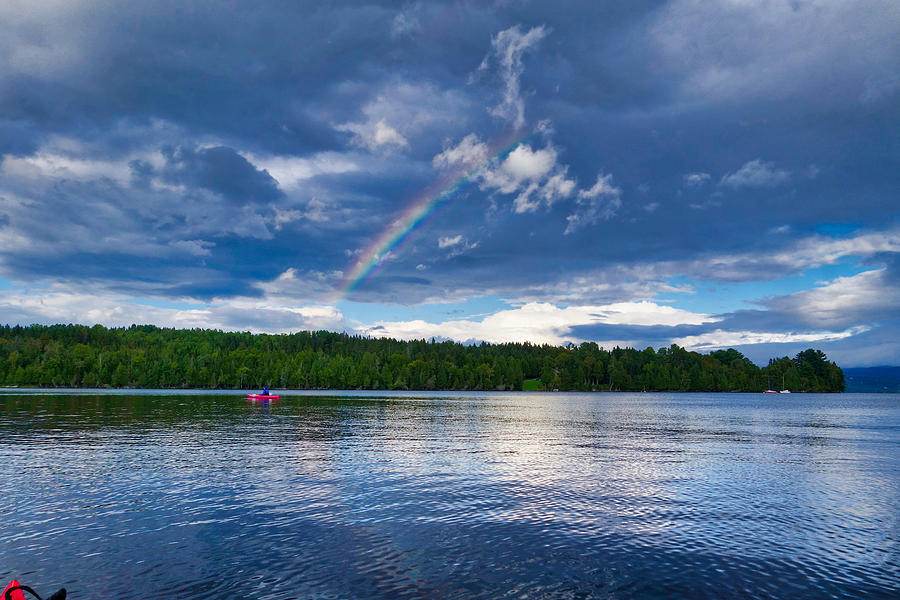 Rainbow Over Kayaker Photograph by Russel Considine