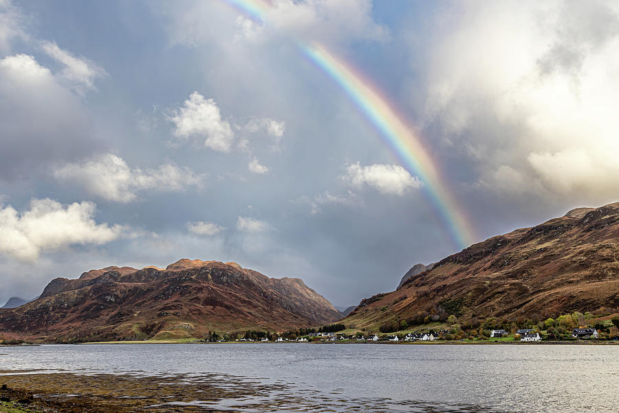 Rainbow over Loch Long  Photograph by Shirley Mitchell