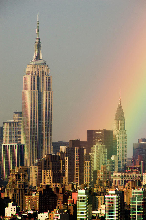 Rainbow over Manhattan Photograph by Alina Oswald