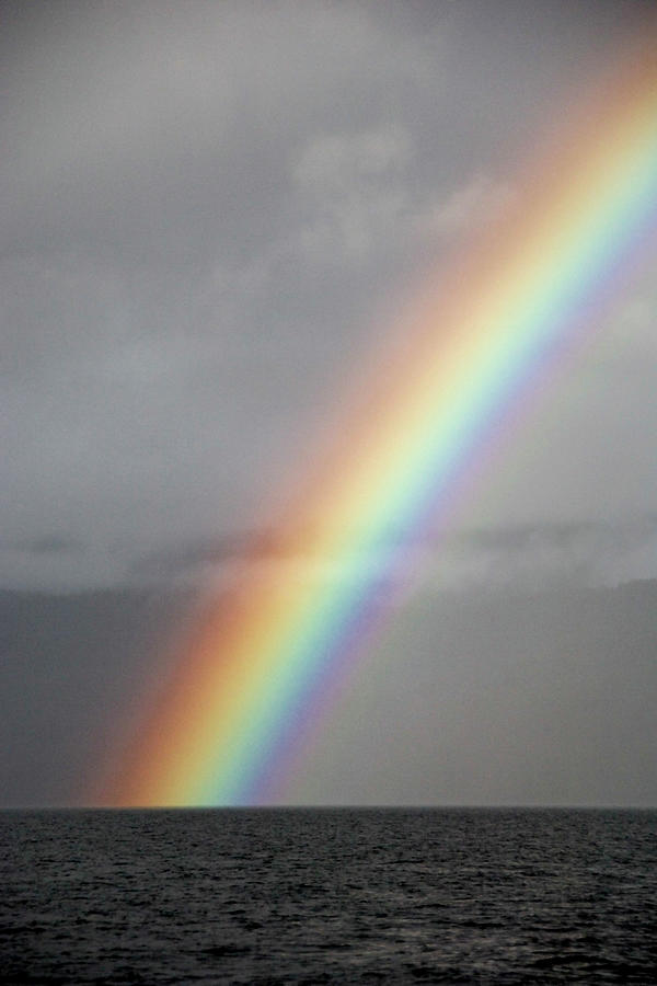 Rainbow over ocean Photograph by Mark Conlin - Fine Art America