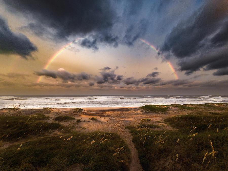 Rainbow over the Atlantic Ocean Photograph by Gray Artus
