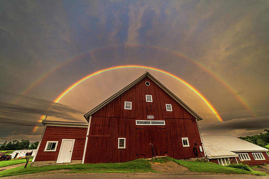 Rainbow Over the Barn Photograph by Tim Kirchoff