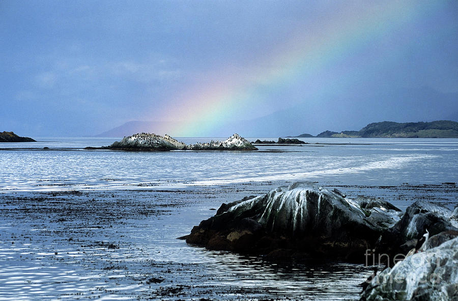 Rainbow over the Beagle Channel Tierra del Fuego Photograph by James Brunker
