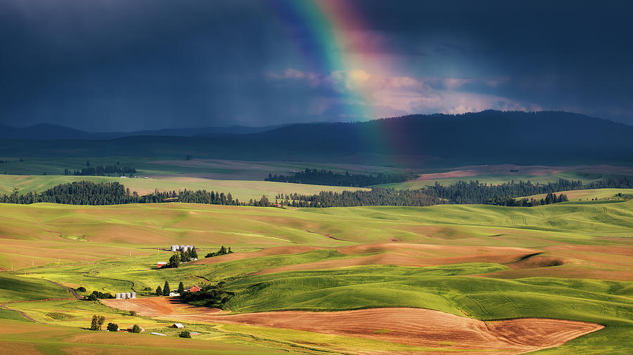 Rainbow over the Palouse Photograph by Jerry Fornarotto