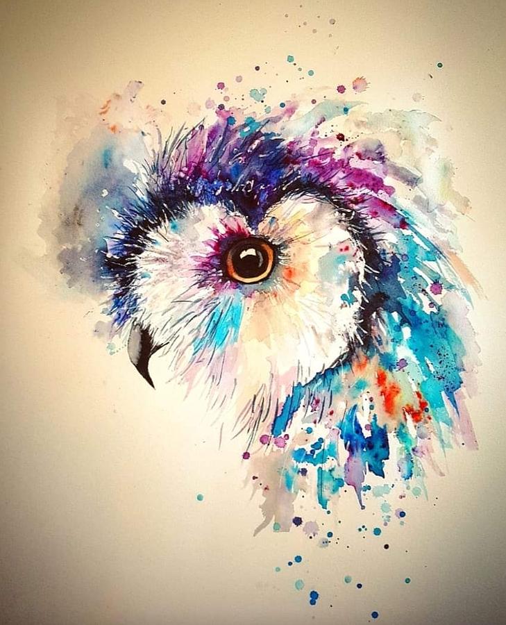 Rainbow Owl Painting by Emma Steel - Fine Art America