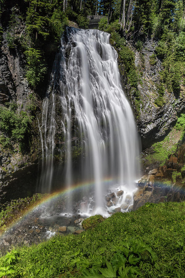 Rainbow Passing Through Narada Falls Photograph by Belinda Greb